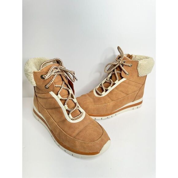SOUL Naturalizer Hiker Boots Size 8 Wide Carey Brown Cold Weather Lace Up Style - Picture 5 of 10